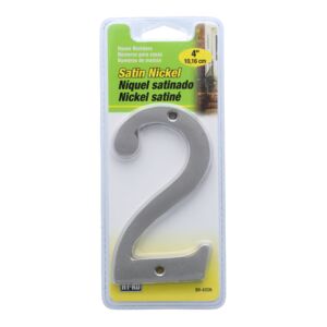 Hy-Ko House Number 2 Sign Silver 4inch